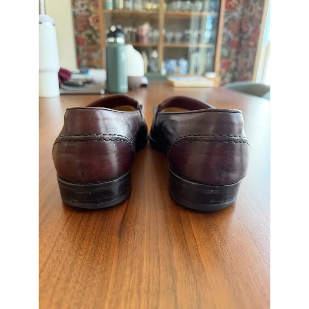 Johnston & Murphy Cellini Brown Leather Kiltie Tassel Loafers 10D Made in Italy